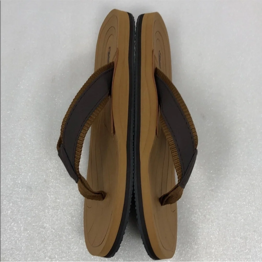 Strand Flip Flops for Men Brown & Tan Toe Post Sandals Size 11 Vacation Casual